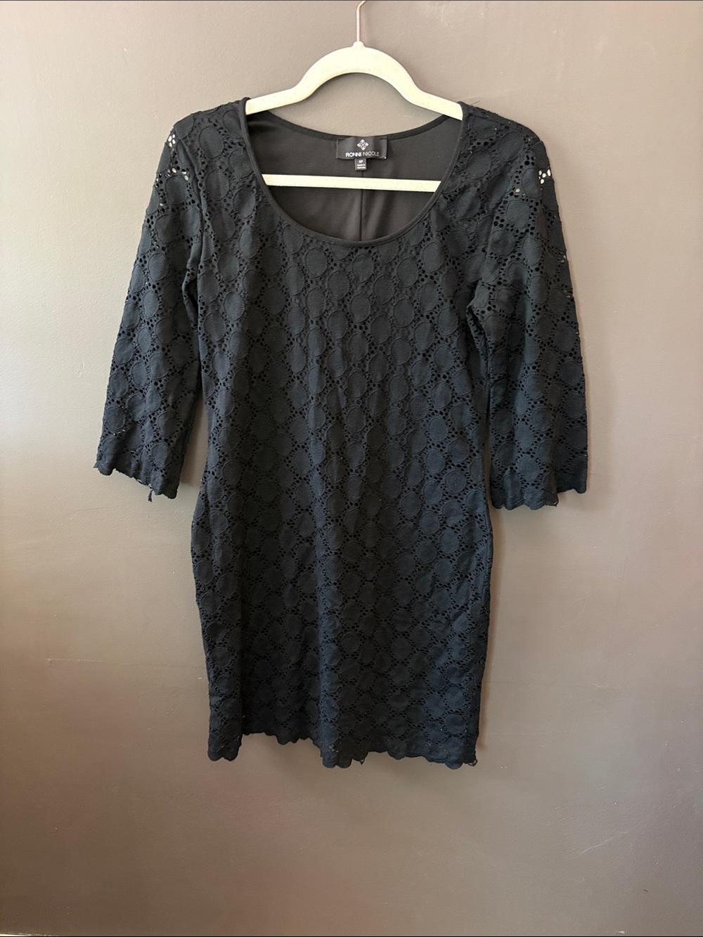 Rory Beca Black Eyelet Lace Mini Dress